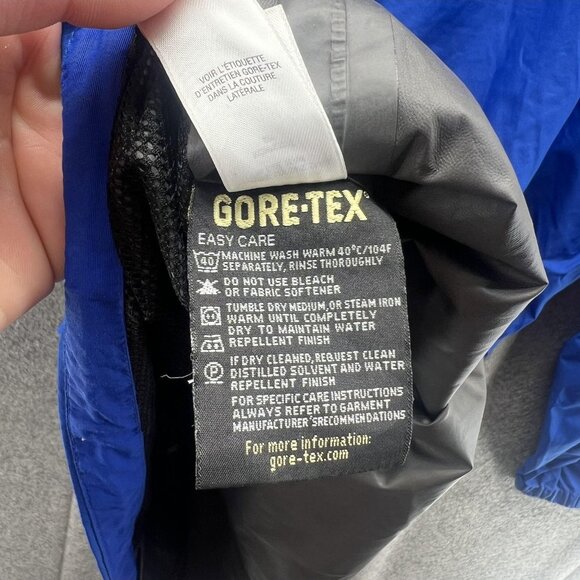 Cabelas Jacket Mens 3XL Tall Blue Gore-Tex Pacific Shell Hooded Rain Jacket Coat - Picture 10 of 11